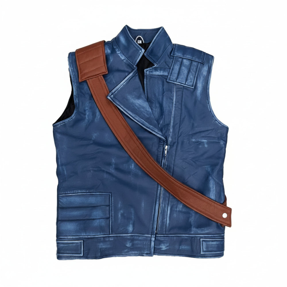 Distressed Leather Adventure Vest