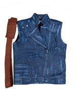 Distressed Leather Adventure Vest
