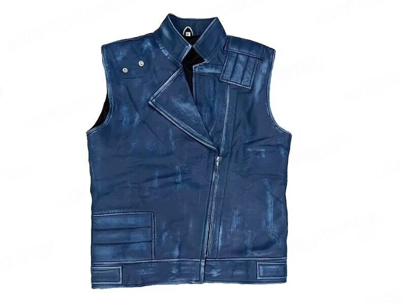 Distressed Leather Adventure Vest