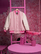 Pink and White Varsity Jacket