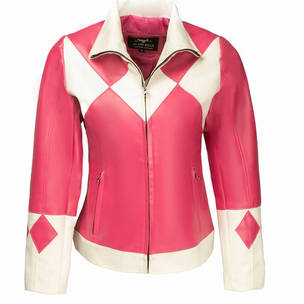 Pink Ranger Inspired Leather Jacket