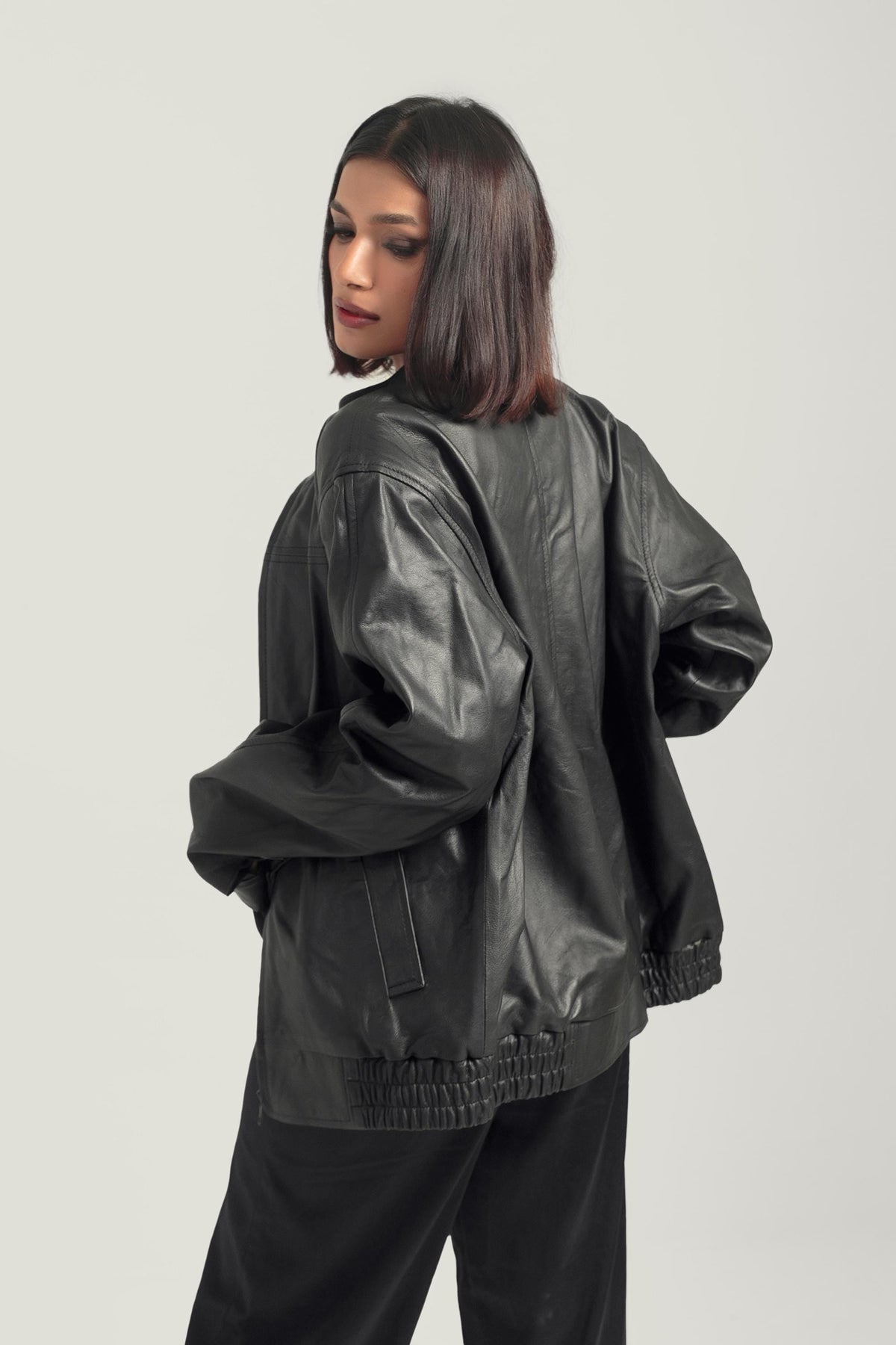 Oversized Retro Biker Jacket