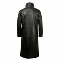 High Collar Leather Trench Coat