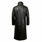 High Collar Leather Trench Coat