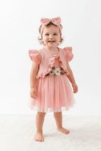 Infant Summer Floral Vest Mesh Dress Jacket Set with Hair Accessories - Pendo Store