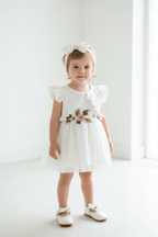 Infant Summer Floral Vest Mesh Dress Jacket Set with Hair Accessories - Pendo Store