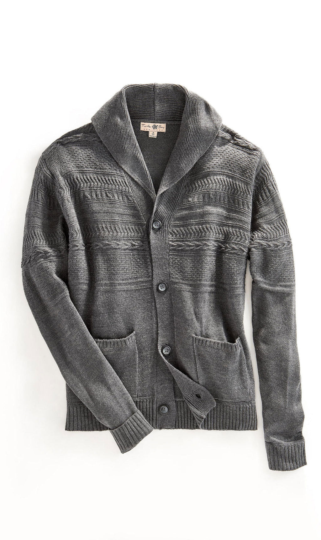 Jacquard Knit Shawl Collar Cardigan - Pendo Store