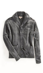 Jacquard Knit Shawl Collar Cardigan - Pendo Store