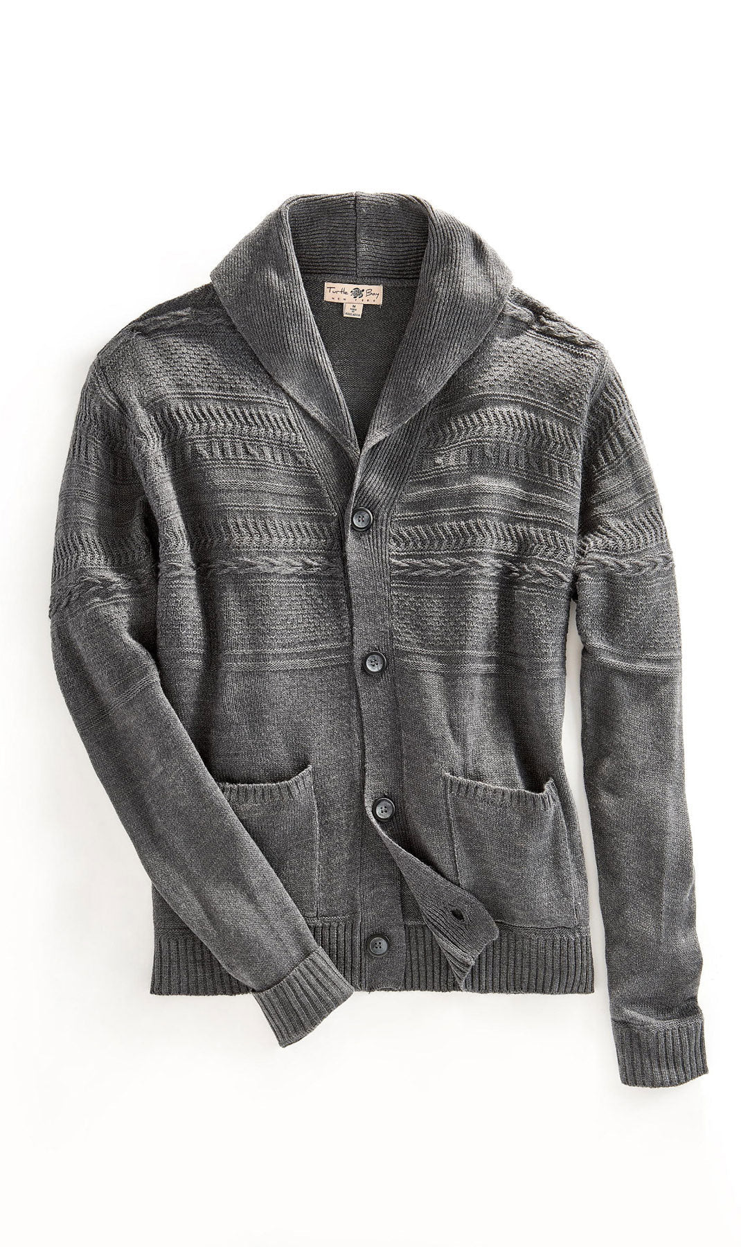 Jacquard Knit Shawl Collar Cardigan - Pendo Store