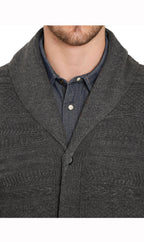 Jacquard Knit Shawl Collar Cardigan - Pendo Store