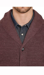 Jacquard Knit Shawl Collar Cardigan - Pendo Store