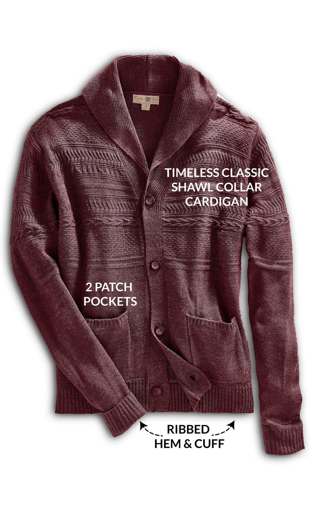 Jacquard Knit Shawl Collar Cardigan - Pendo Store