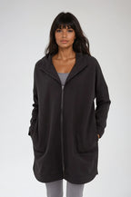 Cozy Comfort Zip Up Hoodie Jacket Black