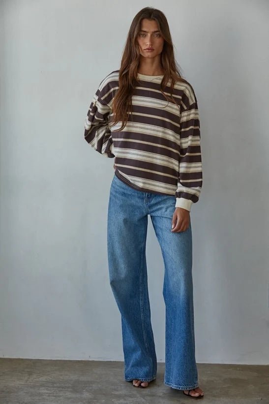 Knit Cotton Multi Stripe Top - Pendo Store
