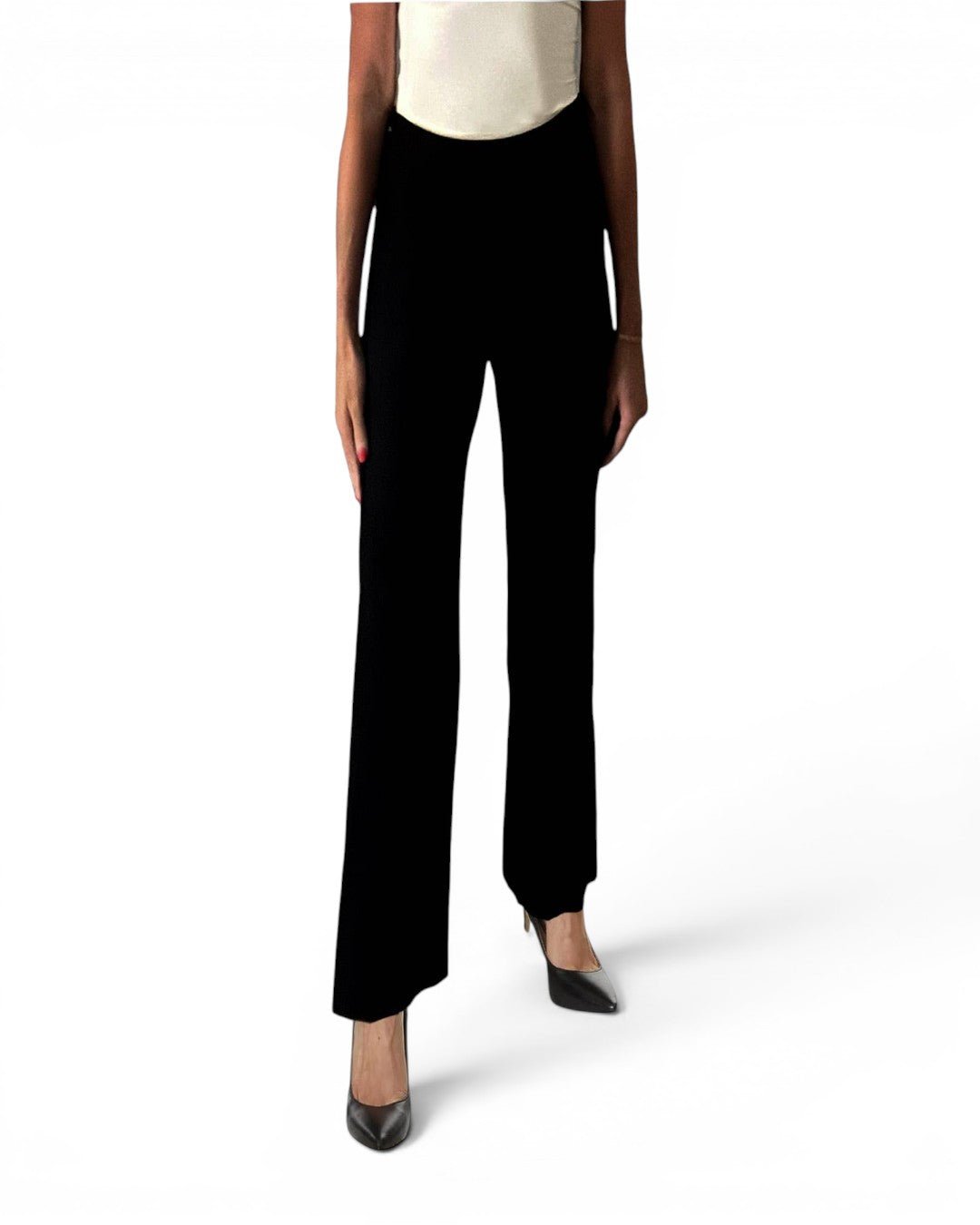 Krazy Larry P600 Pull on Wide Ankle Pant - Black - Pendo Store