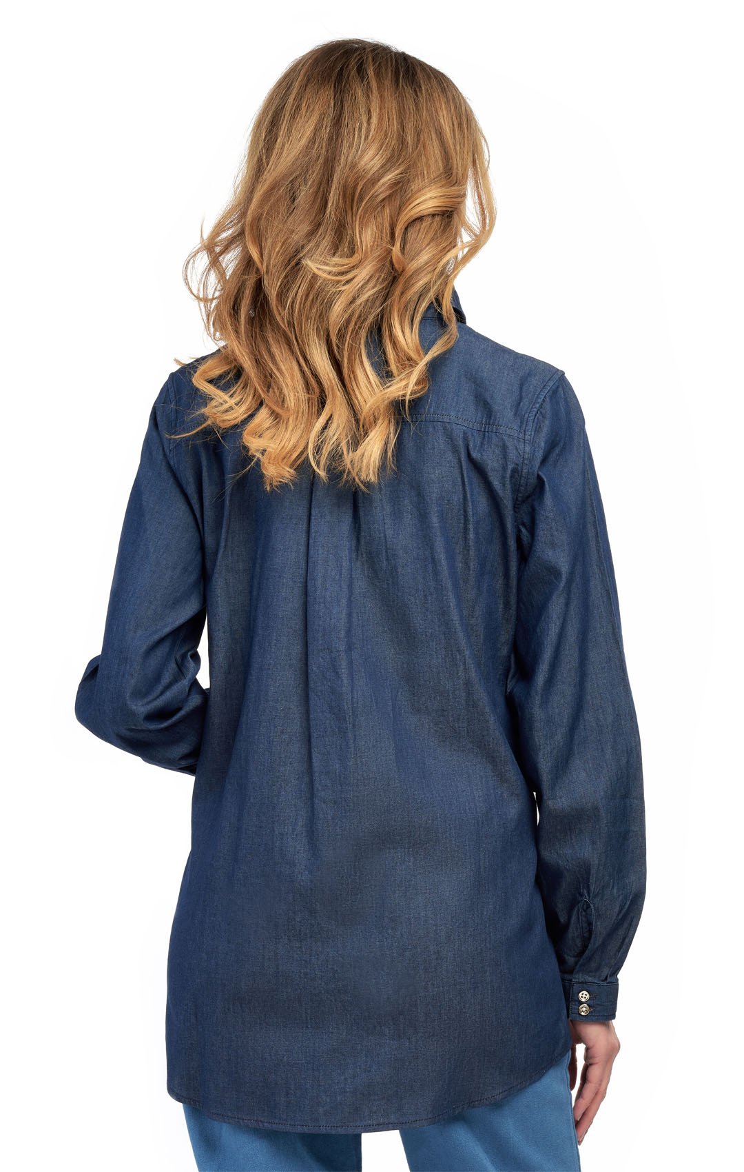 Long Sleeve Denim Tunic Top - Pendo Store