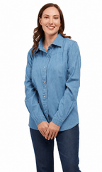 Long Sleeve Denim Tunic Top - Pendo Store