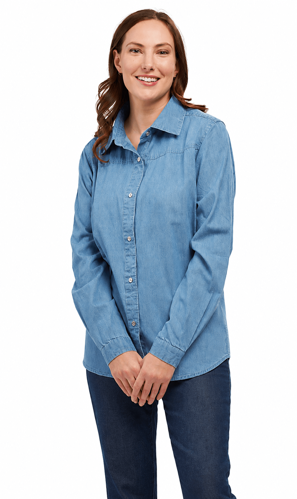 Long Sleeve Denim Tunic Top - Pendo Store