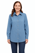 Long Sleeve Denim Tunic Top - Pendo Store