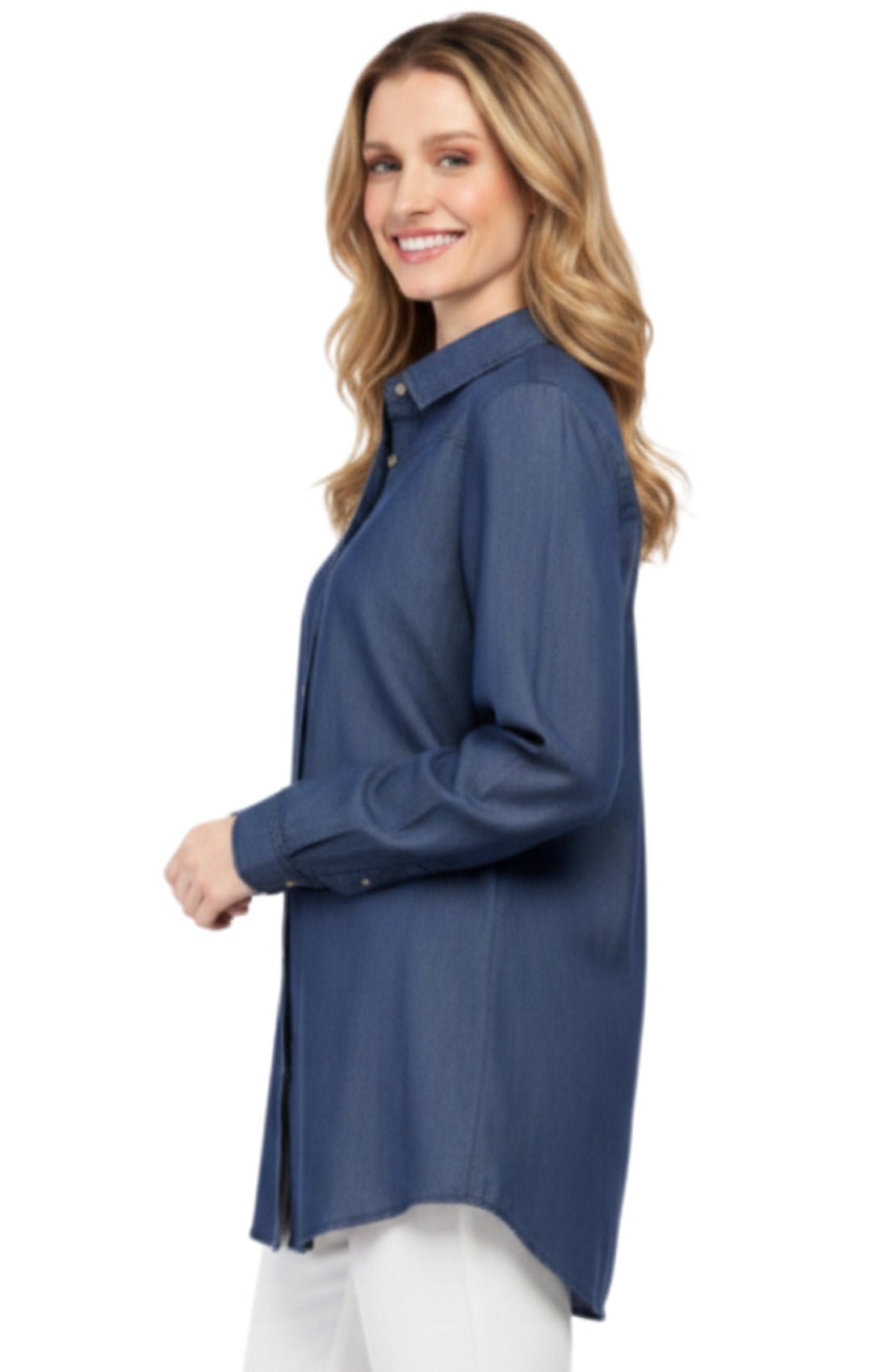 Long Sleeve Denim Tunic Top - Pendo Store
