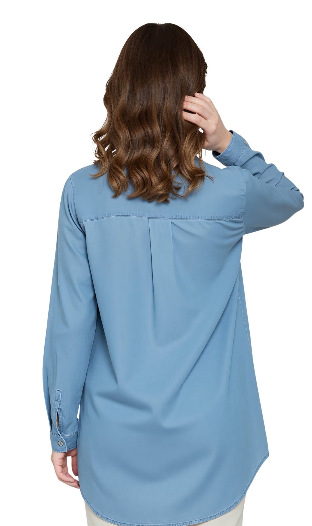 Long Sleeve Denim Tunic Top - Pendo Store