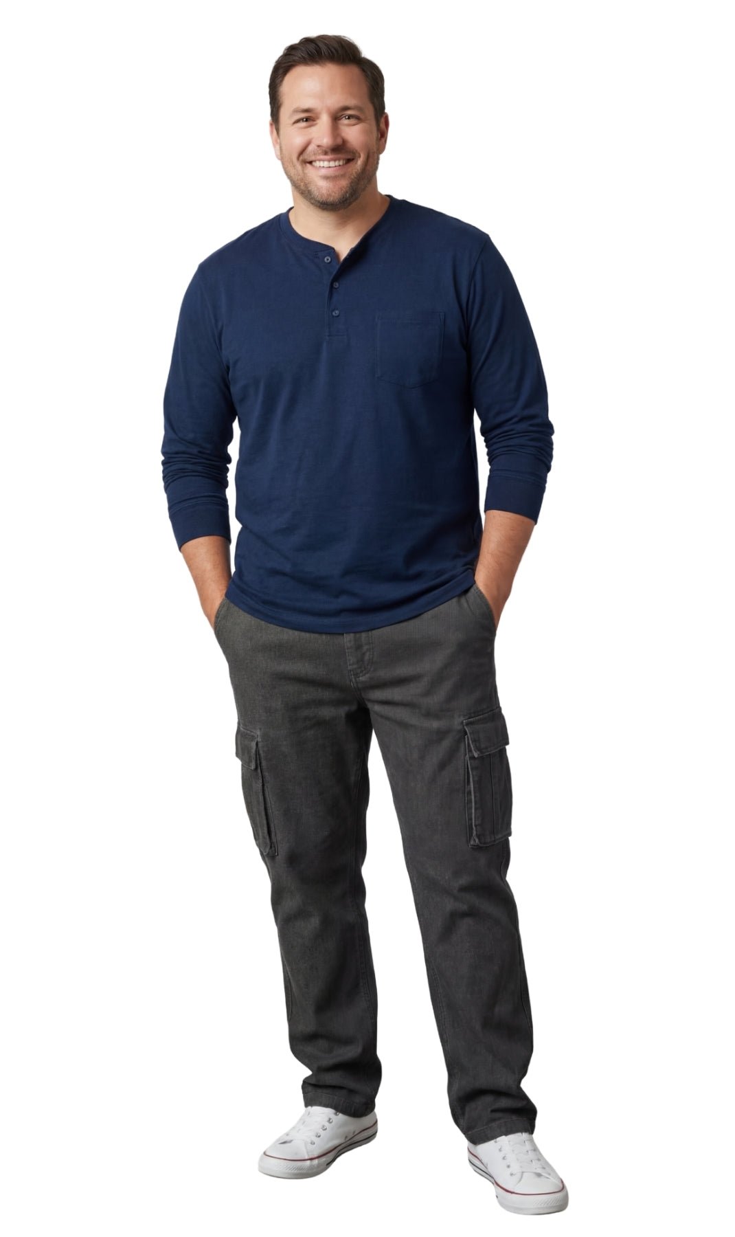 Long Sleeve Henley Pocket Shirt - Pendo Store