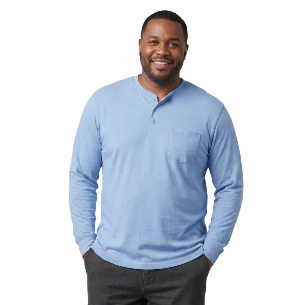 Long Sleeve Henley Pocket Shirt - Pendo Store