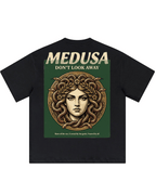 'Medusa Don't Look Away' Oversized Graphic Tee - Pendo Store
