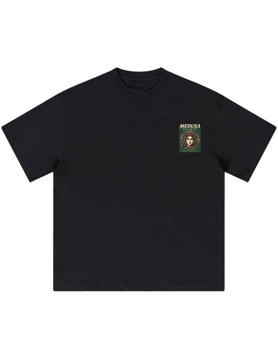 'Medusa Don't Look Away' Oversized Graphic Tee - Pendo Store