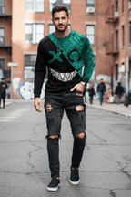 Men’s Casual Long Sleeve O-Neck T-shirt with Funny Pattern Print - Harajuku Street Fashion Top - Pendo Store