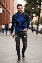 Men’s Casual Long Sleeve O-Neck T-shirt with Funny Pattern Print - Harajuku Street Fashion Top - Pendo Store