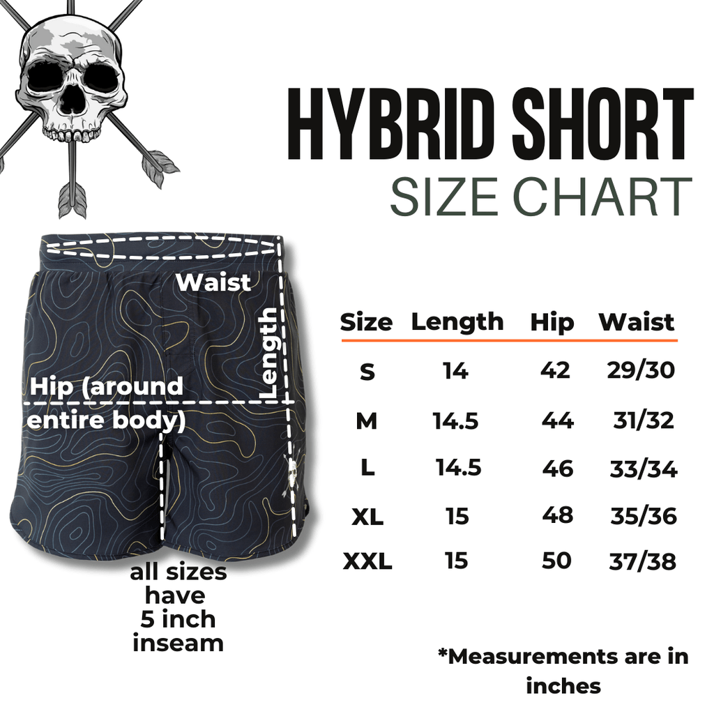 MEN'S | HYBRID SHORT : MIDNIGHT TOPO - Pendo Store