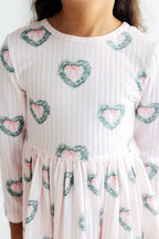 Christmas Charm L/S Ruffle Hem Twirl Dress