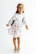 Christmas Charm L/S Ruffle Hem Twirl Dress