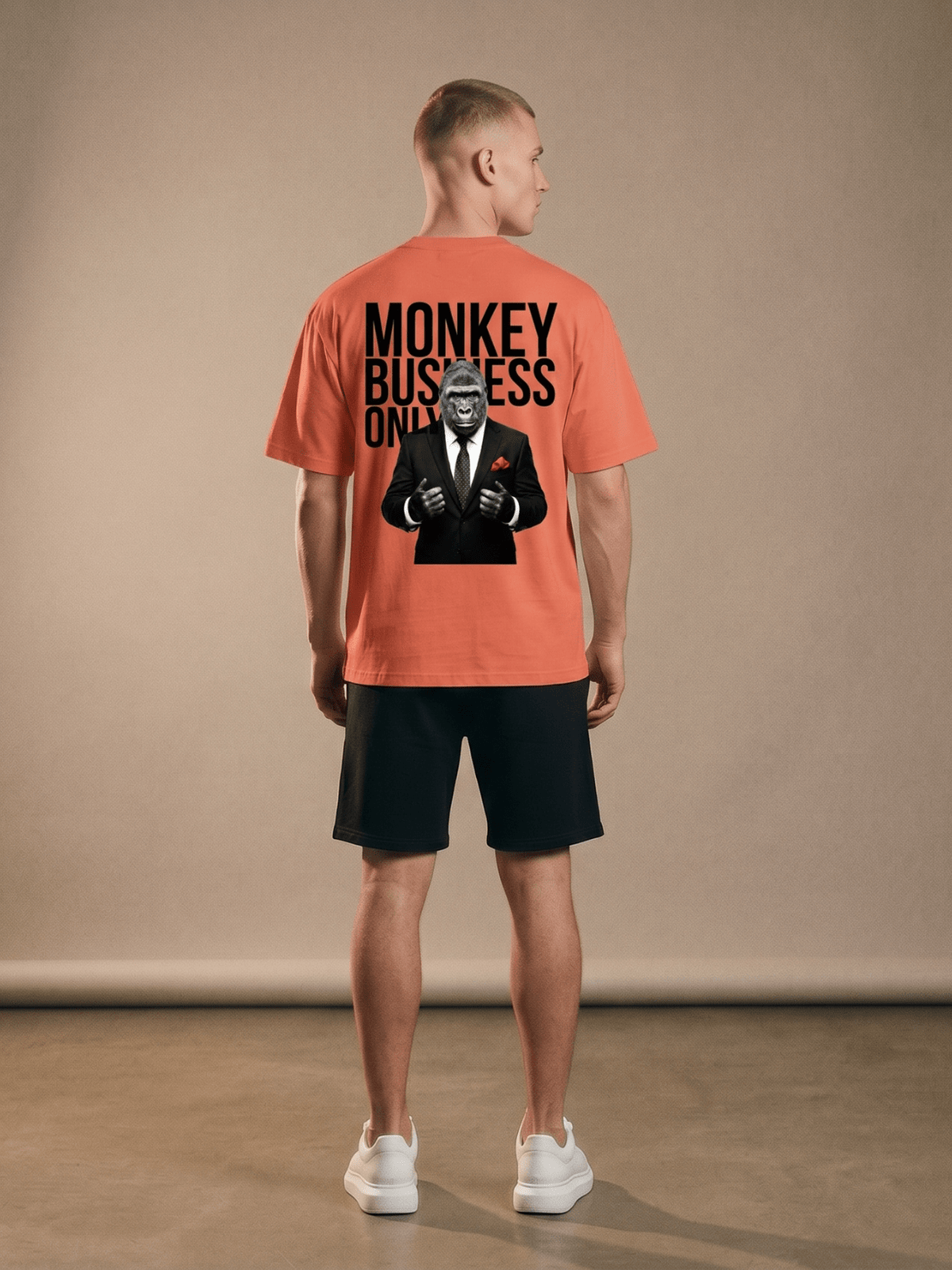 'Monkey Business Only' Oversized Graphic Tee - Pendo Store