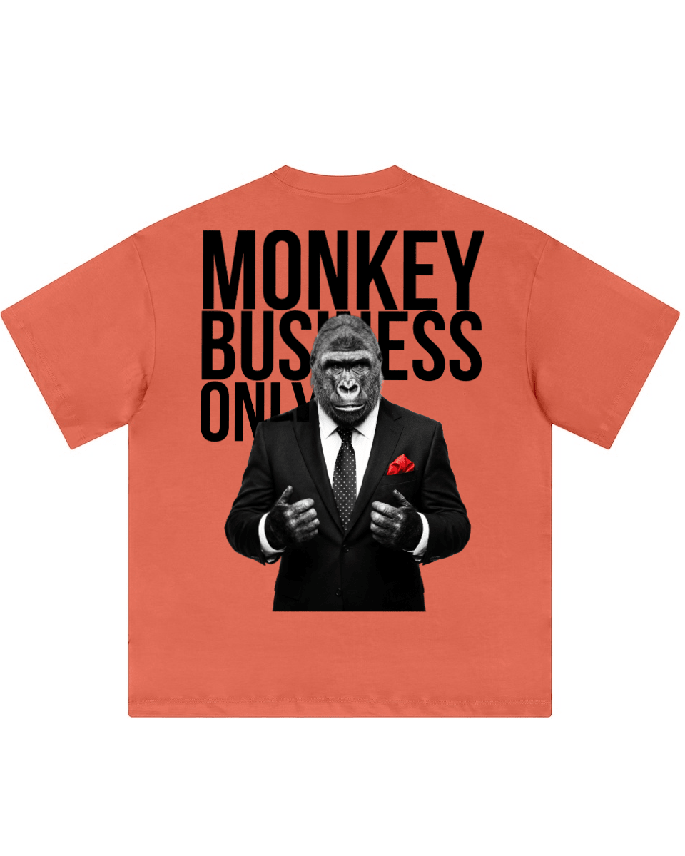 'Monkey Business Only' Oversized Graphic Tee - Pendo Store