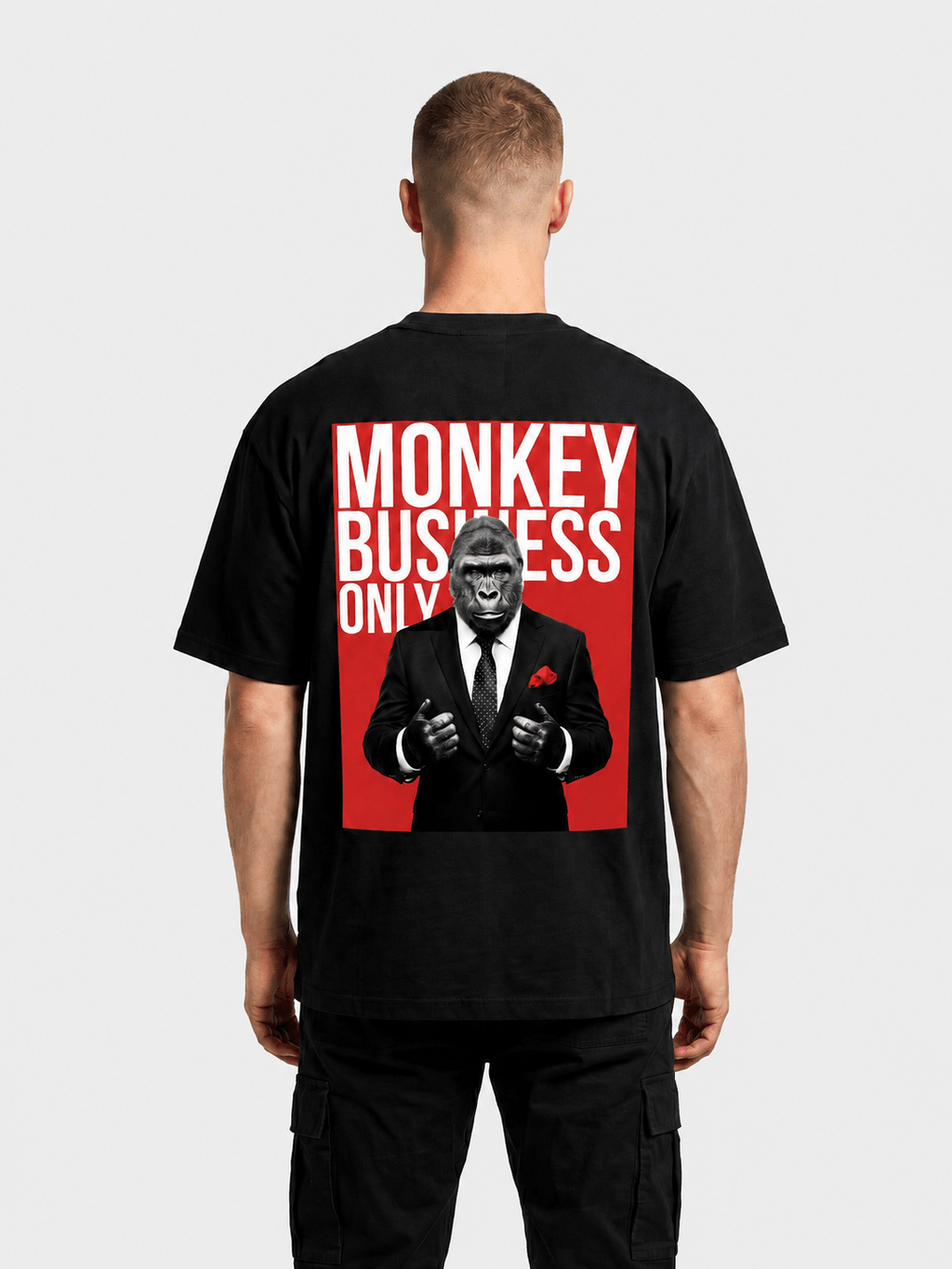 'Monkey Business Only' Oversized Graphic Tee - Pendo Store