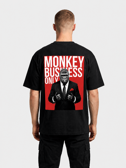 'Monkey Business Only' Oversized Graphic Tee - Pendo Store