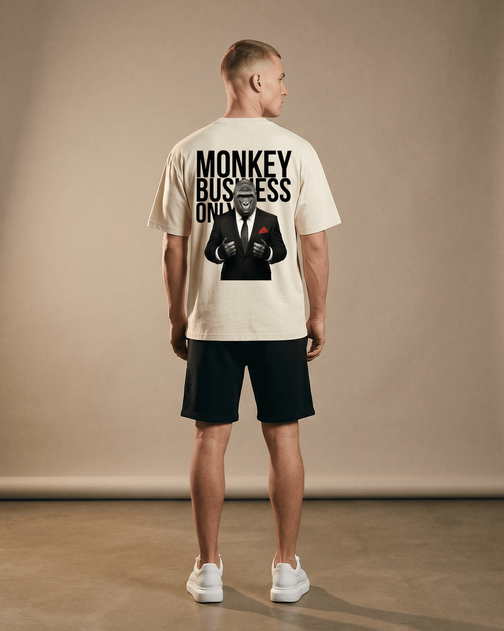 'Monkey Business Only' Oversized Graphic Tee - Pendo Store