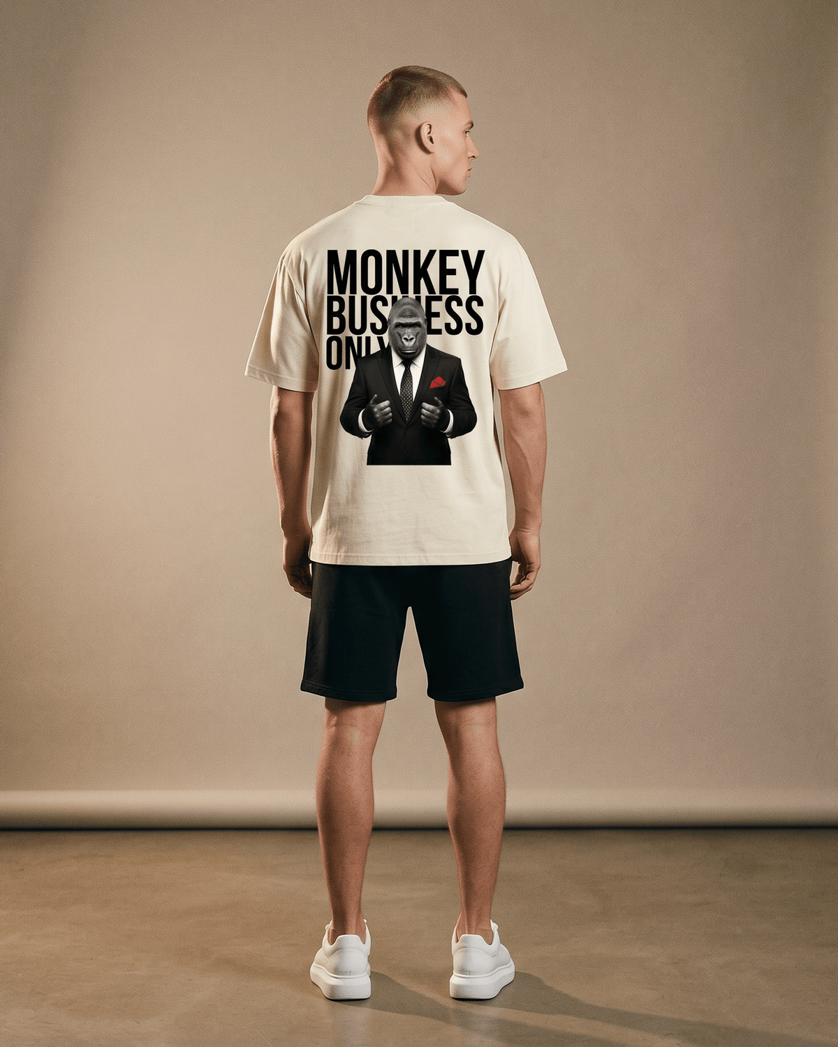 'Monkey Business Only' Oversized Graphic Tee - Pendo Store