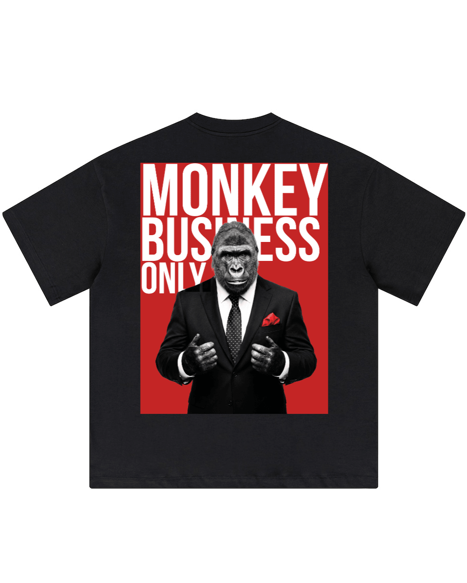 'Monkey Business Only' Oversized Graphic Tee - Pendo Store