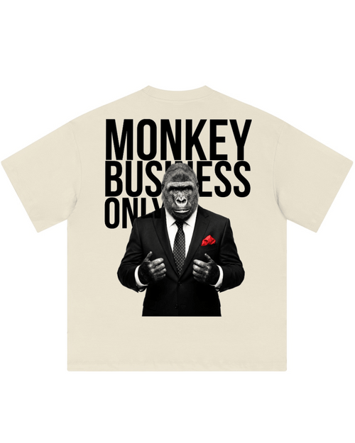 'Monkey Business Only' Oversized Graphic Tee - Pendo Store