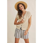 Natural Cotton Open Knit Sweater Vest - Pendo Store