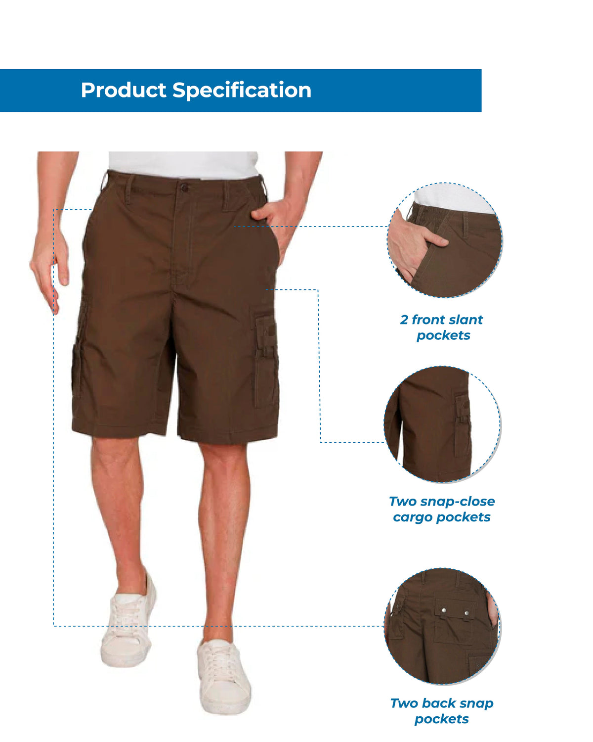 Elastic Waist Cargo Shorts
