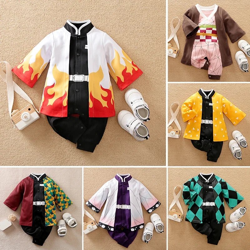 Newborn Baby Anime Cape Style Children Long Sleeve Cotton Bodysuit, Cute Kids Boys Girls Romper - Pendo Store