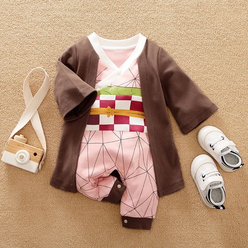 Newborn Baby Anime Cape Style Children Long Sleeve Cotton Bodysuit, Cute Kids Boys Girls Romper - Pendo Store