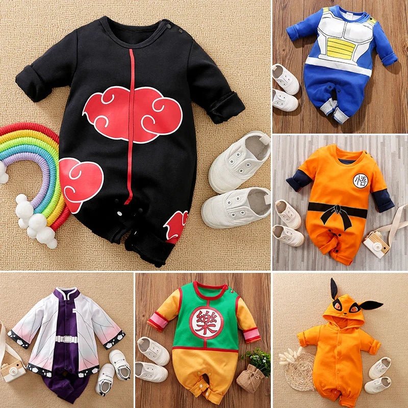Newborn Baby Anime Cape Style Children Long Sleeve Cotton Bodysuit, Cute Kids Boys Girls Romper - Pendo Store