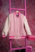 Pink and White Varsity Jacket - Pendo Store