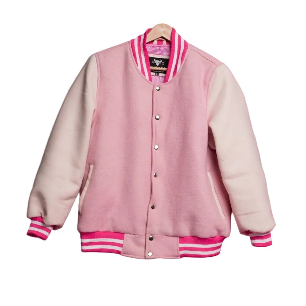 Pink and White Varsity Jacket - Pendo Store