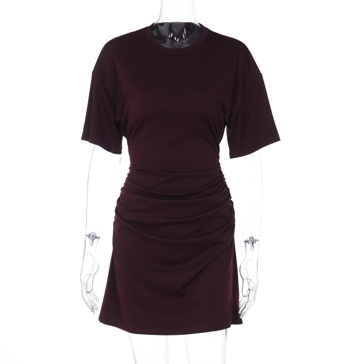 Pleated V-Neck Knee Length Dress - Pendo Store